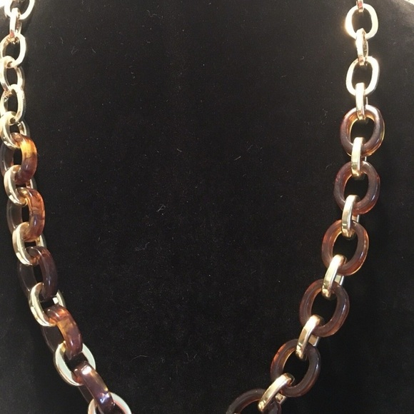 Vintage 14th and Union Hold Tone Tortoise Linked  Necklace - Picture 4 of 4